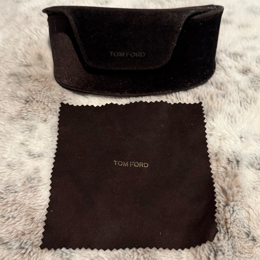 Tom Ford Dark Brown Velvet Eyeglass Case